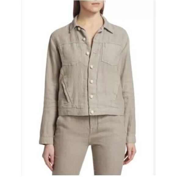 NWOT L’Agence Women’s Celine Linen Jacket Size Small Beige Gold Buttons #1N405 - Picture 1 of 9